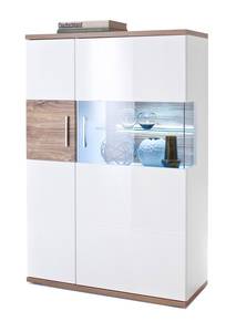 Highboard Lorenz 6-LA mit LED Weiß - Holzwerkstoff - Kunststoff - 90 x 135 x 37 cm