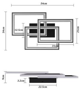 LED Deckenleuchte Lieselotte Schwarz - Metall - 34 x 9 x 54 cm