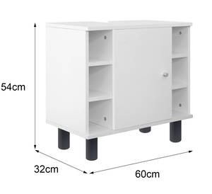 Meubles de salle de bains 2 pièces blanc Blanc - Bois manufacturé - 21 x 64 x 62 cm