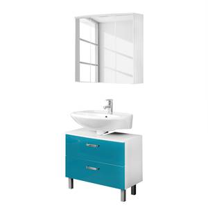 Salle de bain a-qua (2 éléments) Turquoise brillant / Blanc - Turquoise brillant
