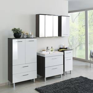 2 pezzi Set per camera da bagno Wellness Quercia scura/Bianco