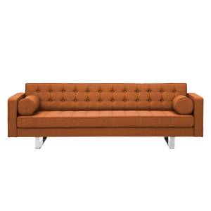 Sofa Chelsea (3-Sitzer) Webstoff Webstoff Milan: Rostbraun - Kufen