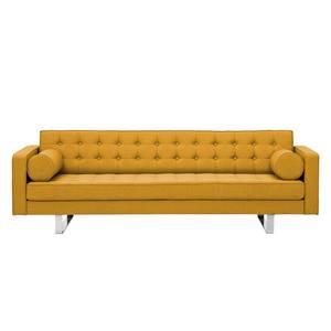 Sofa Chelsea (3-Sitzer) Webstoff Stoff Selva: Senfgelb - Kufen