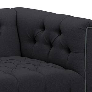 Sofa Grand Duo (3-Sitzer) Webstoff Stoff Selva: Anthrazit