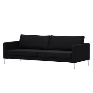 Sofa Portobello (3-Sitzer) Webstoff Stoff Selva: Anthrazit - Eckig