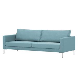 Sofa Portobello (3-Sitzer) Webstoff Stoff Selva: Hellblau - Eckig