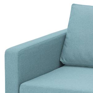 Sofa Portobello (3-Sitzer) Webstoff Stoff Selva: Hellblau - Eckig