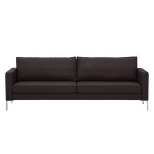 Sofa Portobello (3-Sitzer) Echtleder Echtleder Gad: Dunkelbraun - Eckig