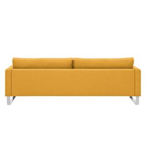 Sofa Portobello (3-Sitzer) Webstoff Stoff Selva: Senfgelb - Kufen