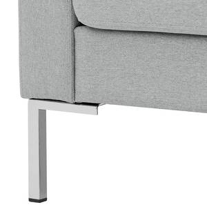 Sofa Portobello (3-Sitzer) Webstoff Stoff Selva: Silbergrau - Eckig