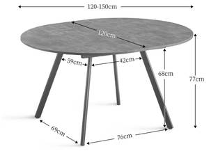 Table de salle à manger TILL Imitation chêne de sable - Noir