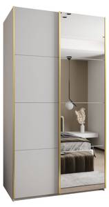 Armoire Lux 3 Doré - Blanc - Largeur : 130 cm