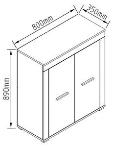 Kommode Usilo 80 x 89 x 35 cm