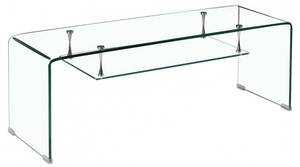 Meuble TV verre trempé étagère suspendue Verre - 126 x 45 x 40 cm