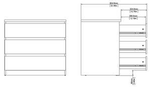 Commode Nada Noir - En partie en bois massif - 77 x 70 x 50 cm