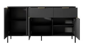 Kommode LARS 153 3D2S Schwarz - Gold - Holzwerkstoff - Kunststoff - 154 x 82 x 40 cm