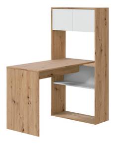 Bureau Riverside Nœuds blancs et chêne Blanc - Bois manufacturé - 108 x 70 x 140 cm