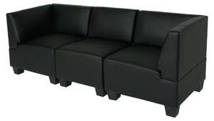 Modular 3-Sitzer Sofa Lyon Schwarz - Kunstleder - 197 x 76 x 72 cm