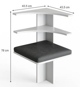 Eckbank Roman Weiß/Anthrazit Anthrazit - Weiß - 43 x 78 x 43 cm