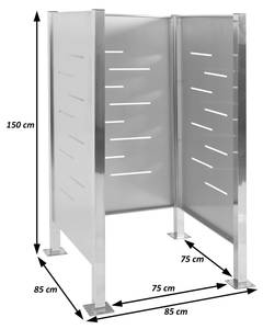 Mülltonnen-Zaun J55 Metall Silber