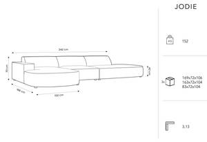 Ecksofa JODIE 4 Sitzplätze Beige - Textil - 166 x 70 x 342 cm
