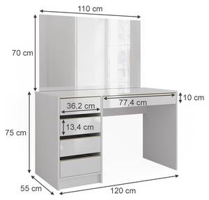 Schminktisch Sherry 47709 Weiß - 120 x 55 cm