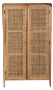 Armoire en bois et rotin naturel Beige - Bois manufacturé - 40 x 140 x 80 cm