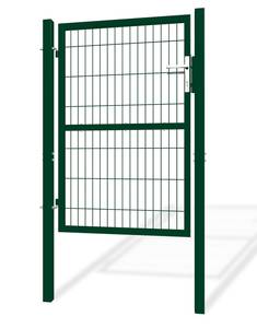 Portillon grillagé RAZO poteaux carrés Vert - Hauteur : 146 cm