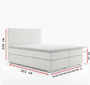 Boxspringbett PORU Grau - Breite: 160 cm - H4