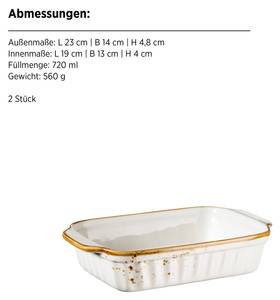 Auflaufform Pintar (2er Set) Beige - Braun - Porzellan - 23 x 5 x 14 cm