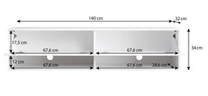 TV-Schrank ALYX Grau - Holzwerkstoff - 140 x 34 x 32 cm