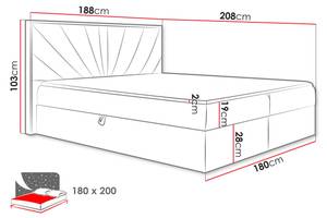 Boxspringbett Wood VII Hellgrau - Breite: 188 cm