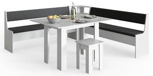 Sitzecke Roman 210x210cm Hocker Tisch Grau - Weiß - Holzwerkstoff - 166 x 80 x 60 cm