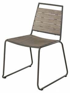 Lot de 2 chaises de jardin teck Gris - Bois massif - Bois/Imitation - 63 x 81 x 55 cm