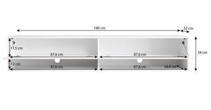 Lowboard ALYX 180 cm ohne LED Wotan/Weiß Braun - Weiß - Holzwerkstoff - 180 x 34 x 32 cm