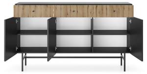 Sideboard DIVENOS Schwarz - Holzwerkstoff - 155 x 90 x 39 cm