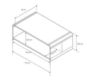 Couchtisch ELEN Braun - Holzwerkstoff - Kunststoff - 103 x 37 x 60 cm