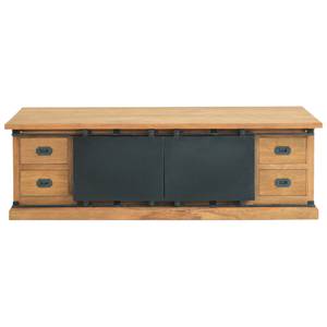 Industryal -  Meuble Tv Noir - Bois massif - 160 x 50 x 50 cm