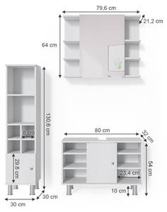 Salle de bains Fynn blanc (3 éléments) Blanc