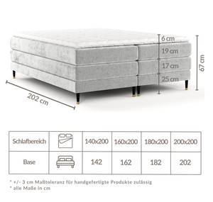 Boxspringbett Navas Grau - Breite: 160 cm