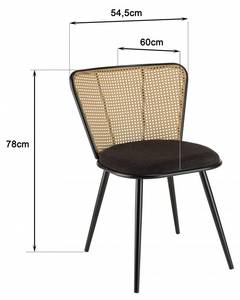 Stuhl und Sessel am Tisch LEA 2er Set Schwarz - Rattan - 60 x 78 x 54 cm