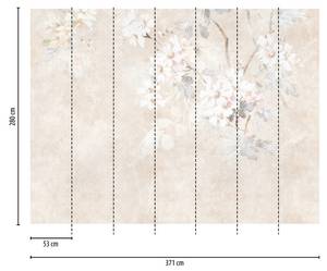 Fototapete Floral Beige - Grau - Weiß - Kunststoff - Textil - 371 x 280 x 1 cm