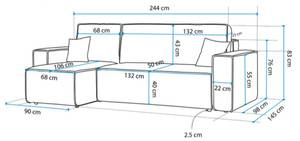 Ecksofa COPERTINO Dunkelblau