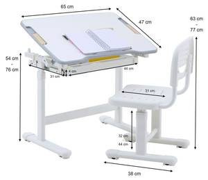 Kinderschreibtischset TUTTO Weiß - Holzwerkstoff - 65 x 54 x 47 cm