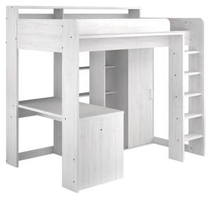 Lit mezzanine Higer Blanc - Bois manufacturé - 139 x 189 x 206 cm