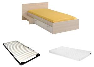 Set Bett + Lattenrost + Matratze IPLIA Beige - Holzwerkstoff - 121 x 66 x 193 cm