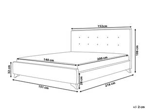 Lit double AMBASSADOR Noir - Largeur : 152 cm