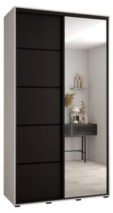 ARMOIRE À PORTES COULISSANTES DAVOS 5 Noir - Blanc - Largeur : 130 cm