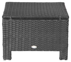 Fußstütze 841-002V02BK Schwarz - Weiß - Polyrattan - 50 x 35 x 50 cm