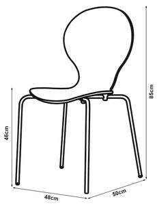 4 chaises de salle à manger Etne Orange